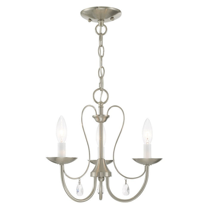 Livex Mirabella 3 Light Chandelier, Brushed Nickel - 40863-91