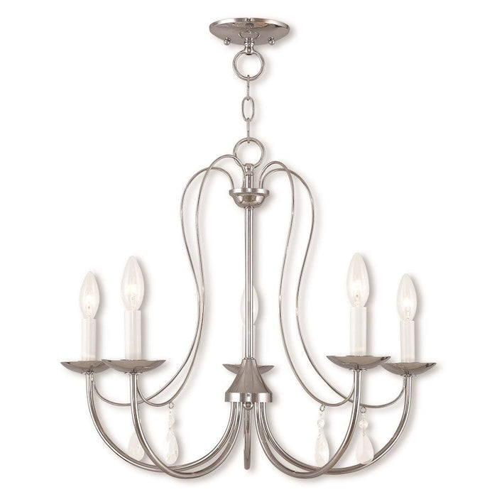 Livex Mirabella 5 Light Chandelier, Polished Chrome - 40865-05