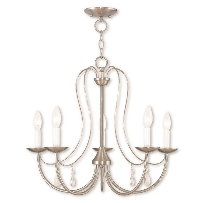 Livex Mirabella 5 Light Chandelier, Brushed Nickel - 40865-91