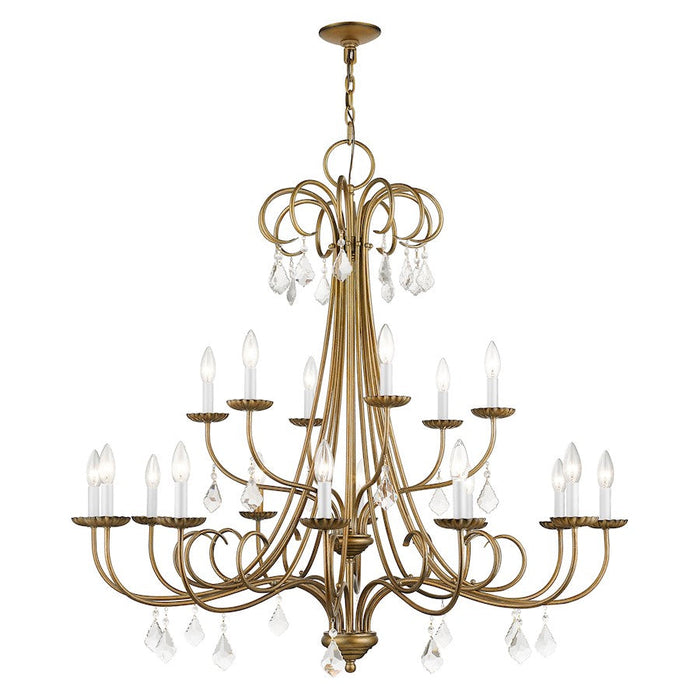 Livex Daphne 18 Light XL Chandelier, Gold Leaf/Clear Crystals - 40870-48