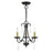 Livex Daphne 3 Light Mini Chandelier, Black/Brass/Clear Crystals