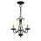 Livex Daphne 3 Light Mini Chandelier, Black/Brass/Clear Crystals