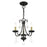 Livex Daphne 3 Light Mini Chandelier, Black/Brass/Clear Crystals