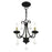 Livex Daphne 3 Light Mini Chandelier, Black/Brass/Clear Crystals