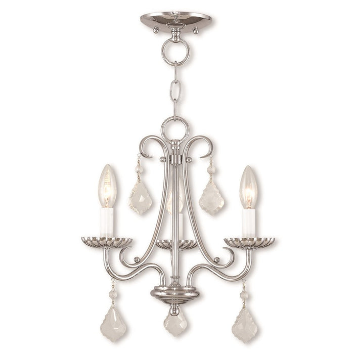 Livex Daphne 3 Light Mini Chandelier, Polished Chrome - 40873-05