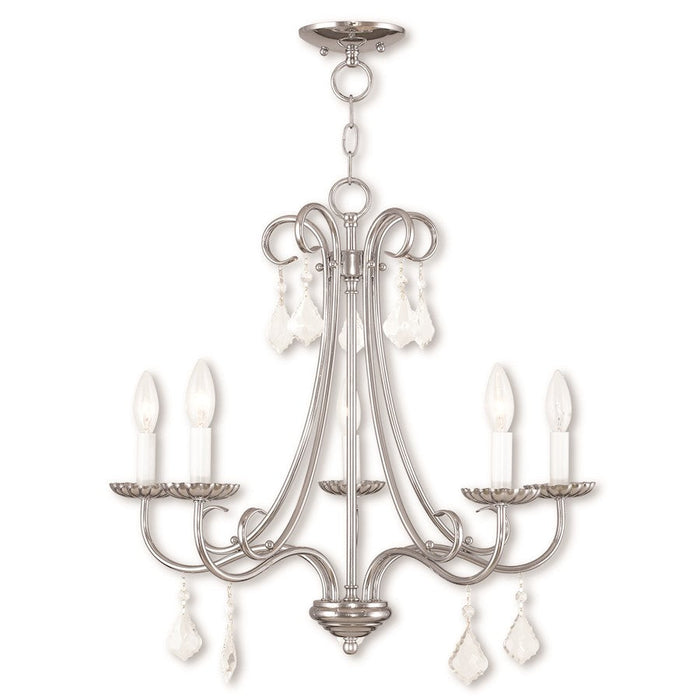 Livex Daphne 5 Light Chandelier, Polished Chrome - 40875-05