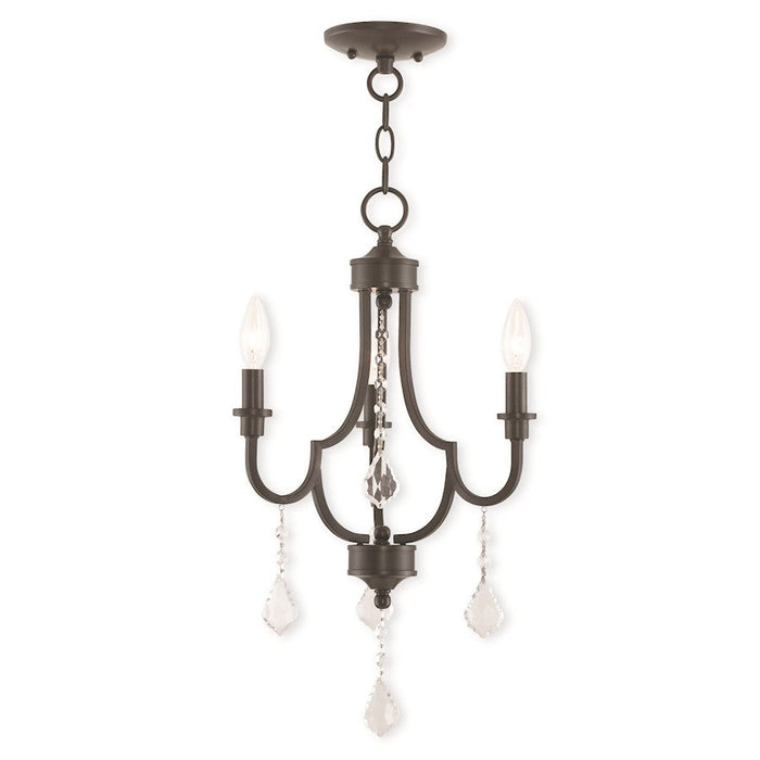 Livex Glendale 3 Light Mini Chandelier, English Bronze - 40883-92