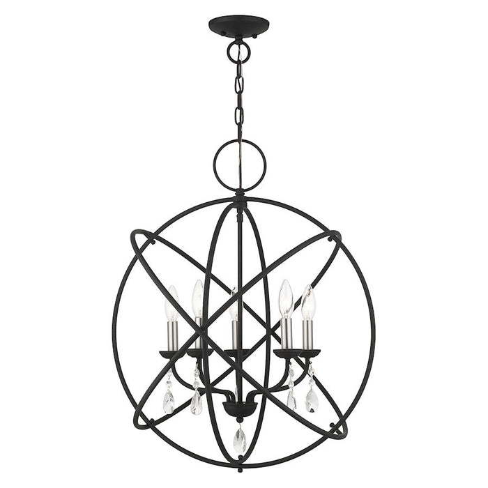 Livex Aria 5 Light Chandelier, Black - 40905-04