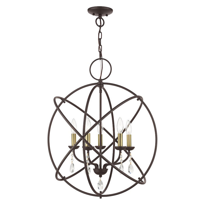 Livex Aria 5 Light Chandelier, Bronze - 40905-07