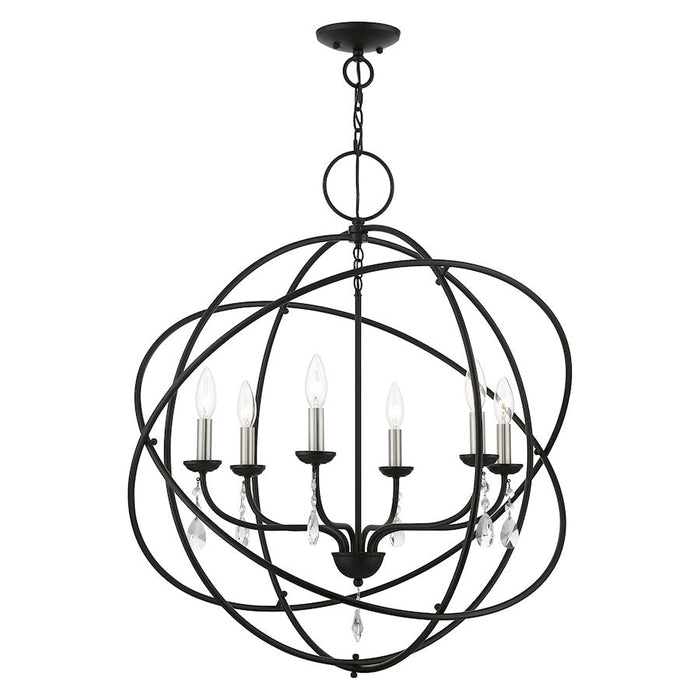 Livex Aria 6 Light Globe Pendant Chandelier