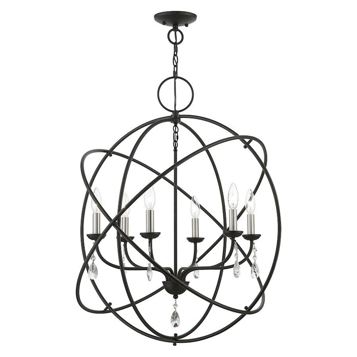 Livex Aria 6 Light Globe Pendant Chandelier