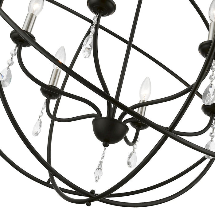 Livex Aria 6 Light Globe Pendant Chandelier