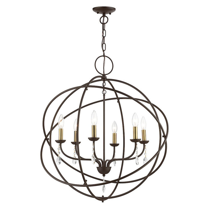 Livex Aria 6 Light Globe Pendant Chandelier