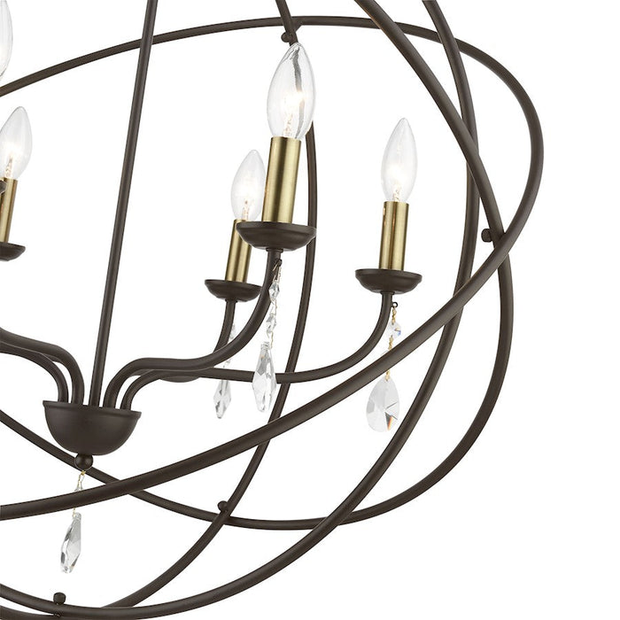 Livex Aria 6 Light Globe Pendant Chandelier