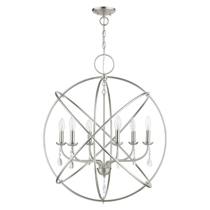 Livex Aria 6 Light Globe Pendant Chandelier