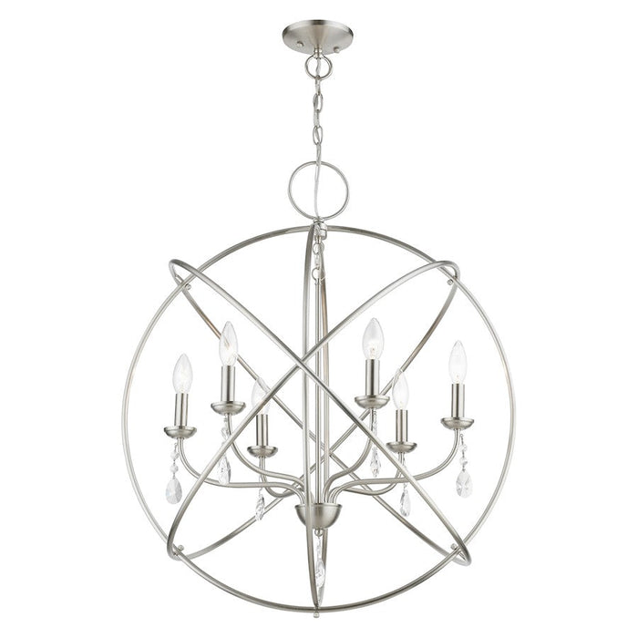 Livex Aria 6 Light Globe Pendant Chandelier