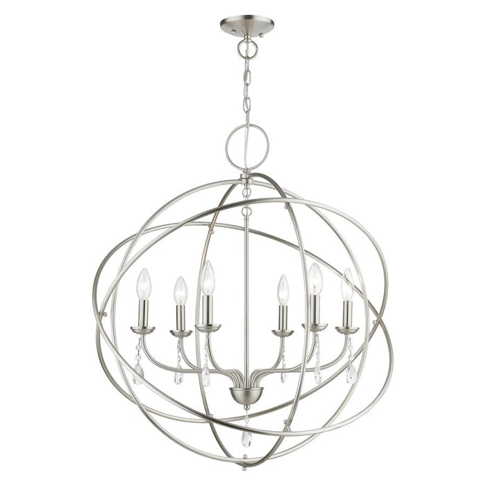 Livex Aria 6 Light Globe Pendant Chandelier