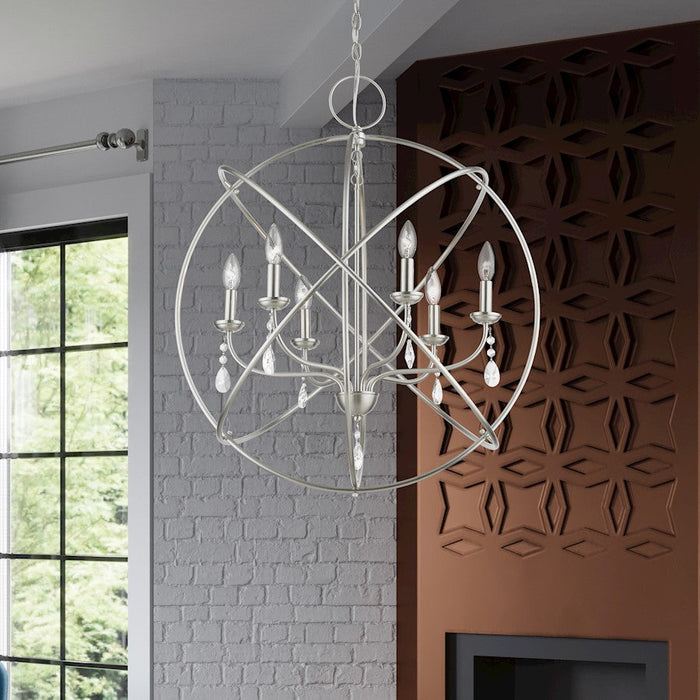 Livex Aria 6 Light Globe Pendant Chandelier