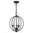 Livex Arabella 3 Light Globe Mini Chandelier/Semi-Flush, BK/NK - 40913-04