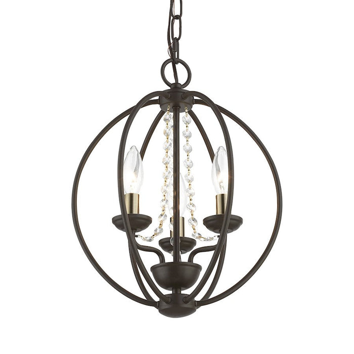 Livex Arabella 3 Light Globe Mini Chandelier/Semi-Flush Mount