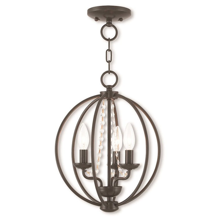 Livex Arabella 3 Light Convertible Mini Chandelier/Ceiling, Bronze - 40913-92