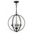 Livex Arabella 4 Light Globe Chandelier/Semi-Flush, BK/NK/Crystals - 40914-04