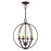 Livex Arabella 4 Light Globe Chandelier/Semi-Flush, BZ/BS - 40914-07