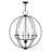 Livex Arabella 6 Light Globe Pendant Chandelier, Black/Nickel/Clear - 40916-04