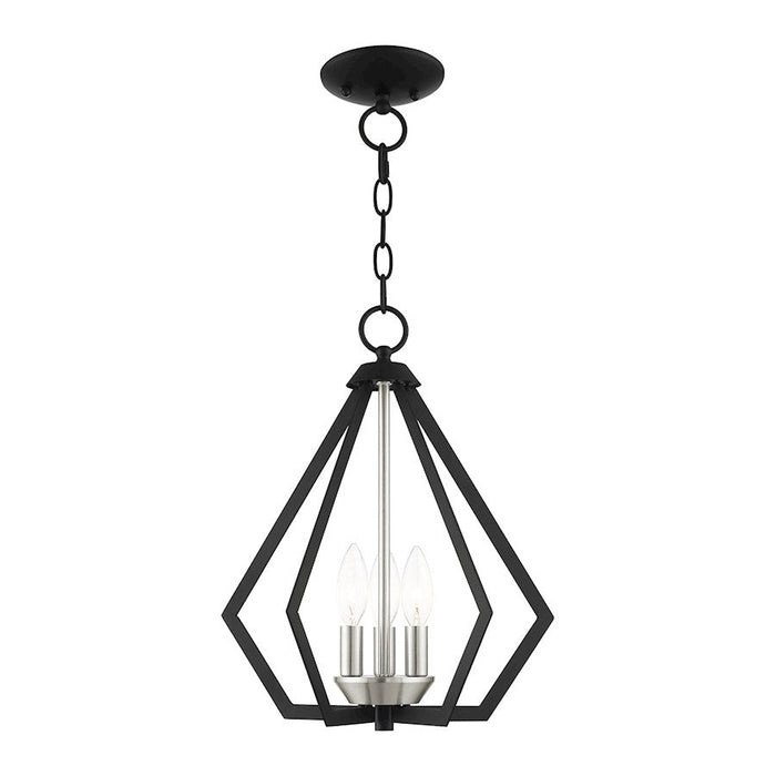 Livex Prism 3-LT Convertible Semi Flush/Pendant, Black/Nickel Cluster - 40923-04