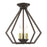 Livex Prism 3 Light Semi-Flush/Small Pendant, English Bronze/Brass