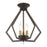 Livex Prism 3 Light Semi-Flush/Small Pendant, English Bronze/Brass