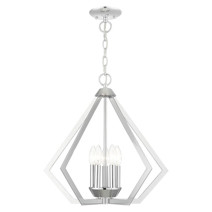 Livex Prism 5 Light Chandelier, Polished Chrome - 40925-05