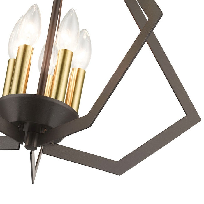 Livex Prism Chandelier, English Bronze/Antique Brass