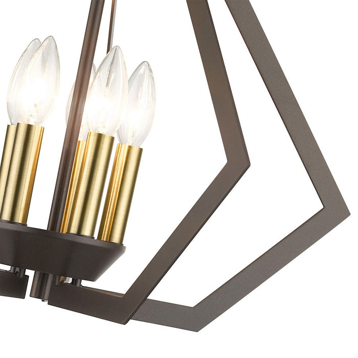 Livex Prism Chandelier, English Bronze/Antique Brass