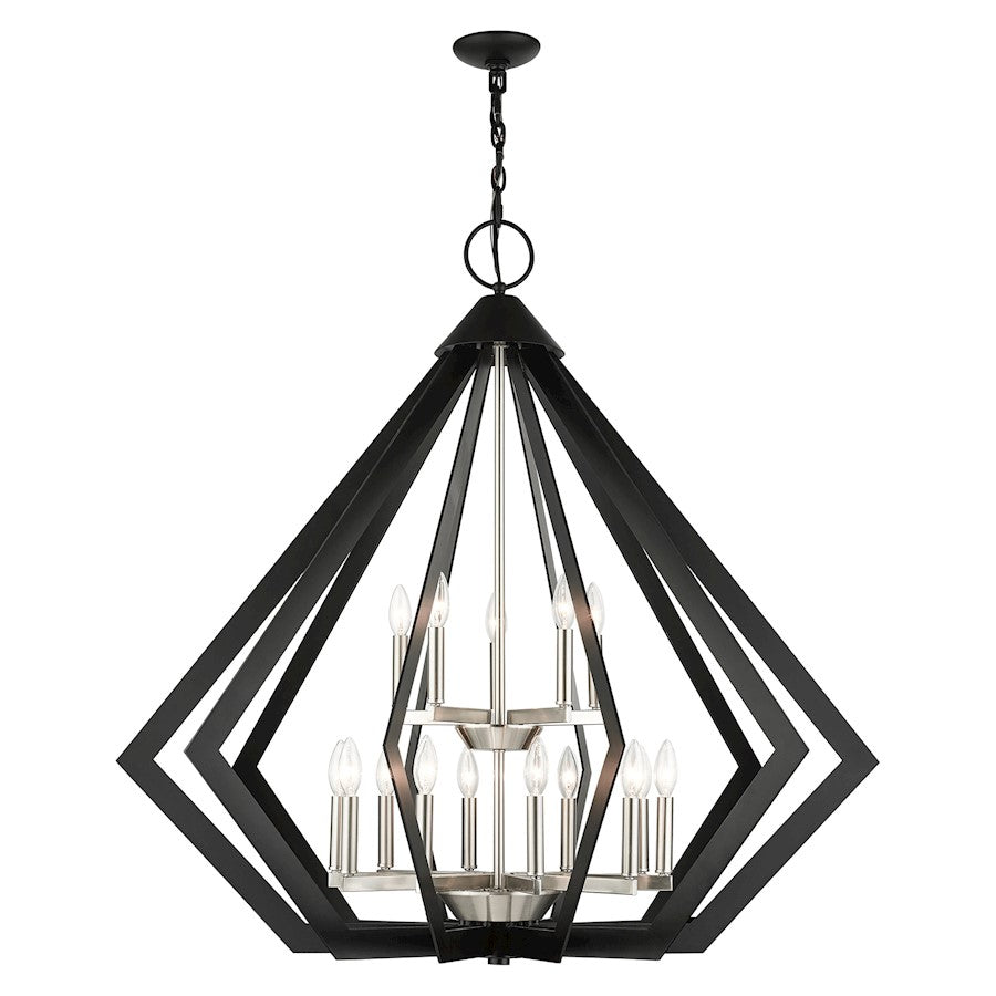 Livex Prism 15 Light Foyer Chandelier, Black - 40928-04