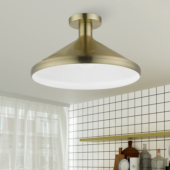 Livex Geneva 1 Light Semi-Flush Mount