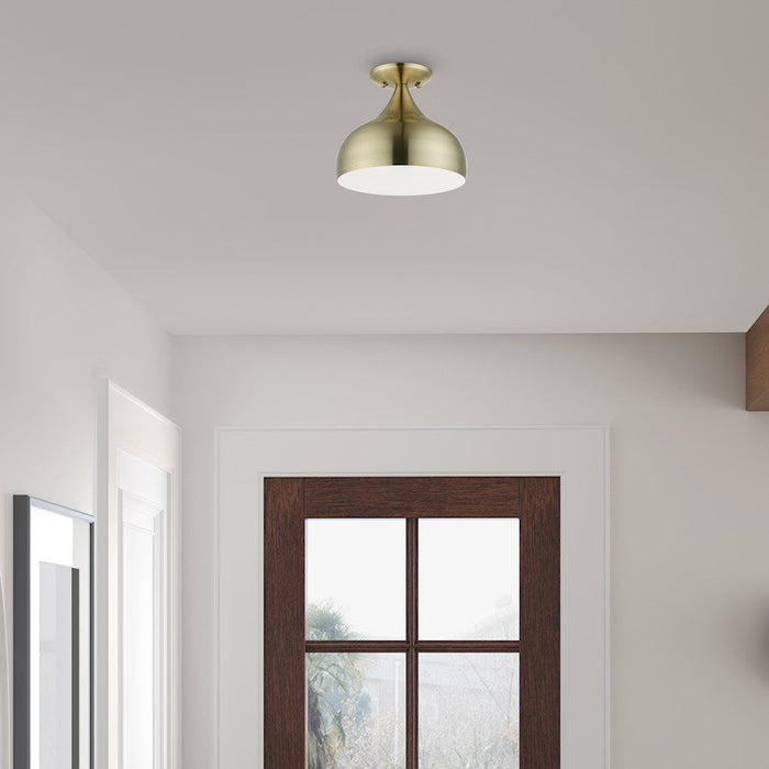 Livex Amador 1 Light Semi-Flush Mount