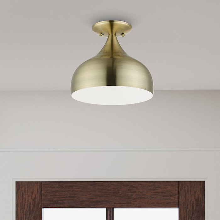 Livex Amador 1 Light Semi-Flush Mount