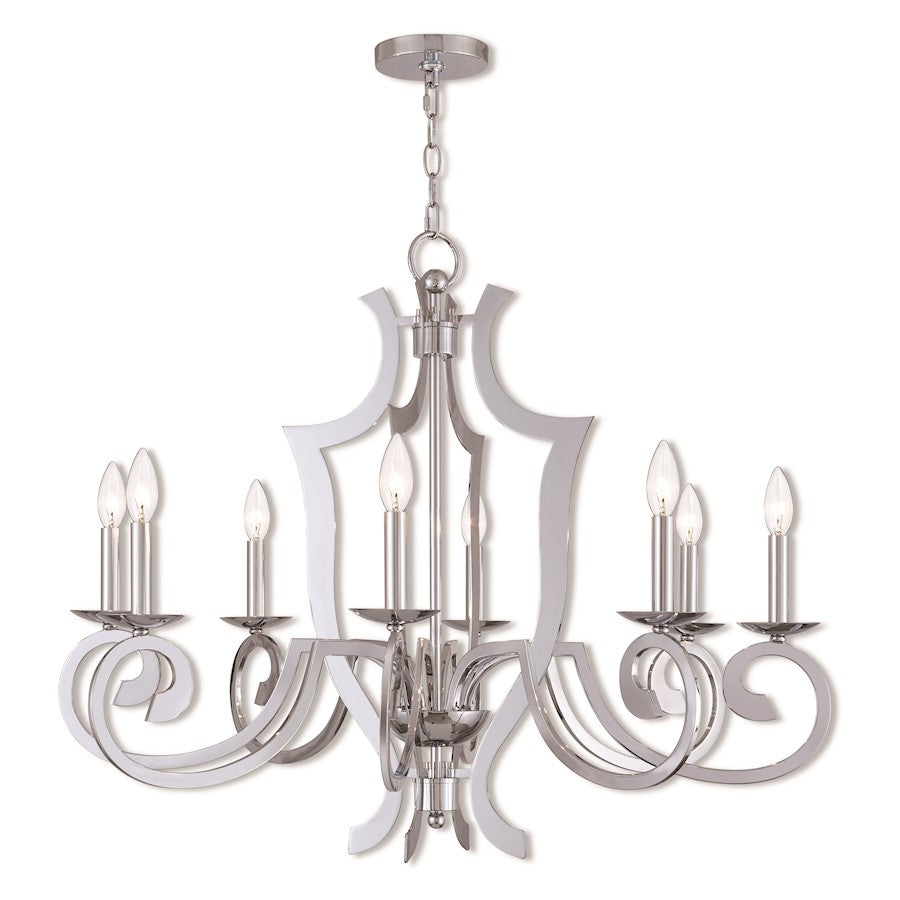 Livex Lighting Aldri 8 Light Chandelier, Polished Chrome