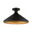 Livex Geneva 1 Light Semi-Flush Mount, Black/Black Metal/Gold Inside - 41020-04