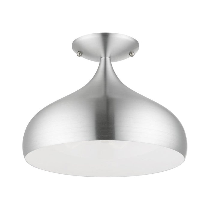 Livex Amador 1 Light Semi-Flush Mount, Chrome