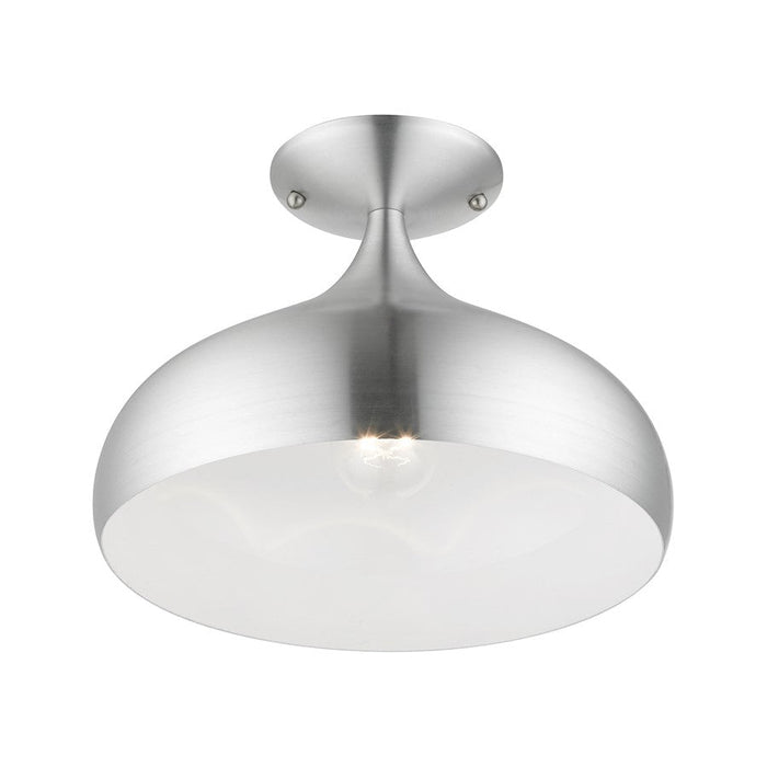 Livex Amador 1 Light Semi-Flush Mount, Chrome