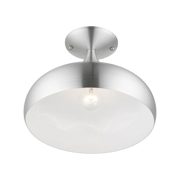 Livex Amador 1 Light Semi-Flush Mount, Chrome