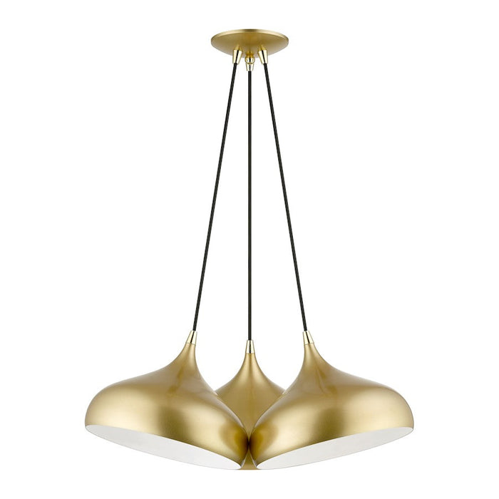 Livex Amador 3 Light Cluster Pendant, Soft Gold/Brass/Soft Gold/White - 41053-33