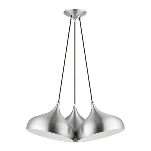 Livex Amador 3 Light Cluster Pendant, Aluminum/Chrome/White Inside - 41053-66