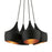 Livex Waldorf 4 Light Cluster Pendant, Black/Black Metal/Gold Inside