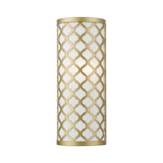 Livex Arabesque 1 Light ADA Single Sconce, Soft Gold/WH/WH Fabric - 41100-33