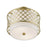 Livex Arabesque Semi-Flush, Gold/Off-White/White Fabric