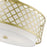 Livex Arabesque Semi-Flush, Gold/Off-White/White Fabric