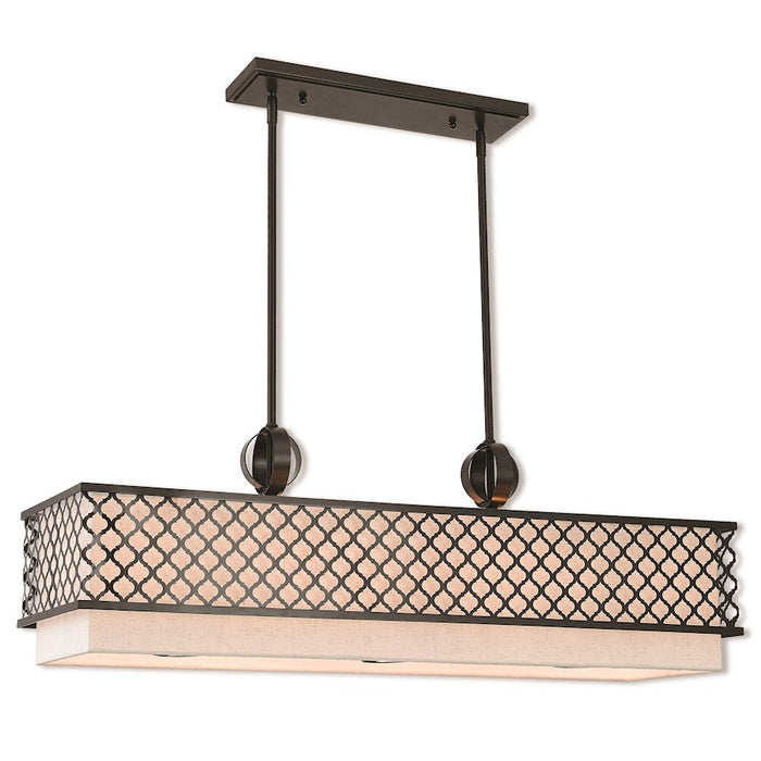 Livex Lighting Aresque 9 Light Linear Chandelier, English Bronze